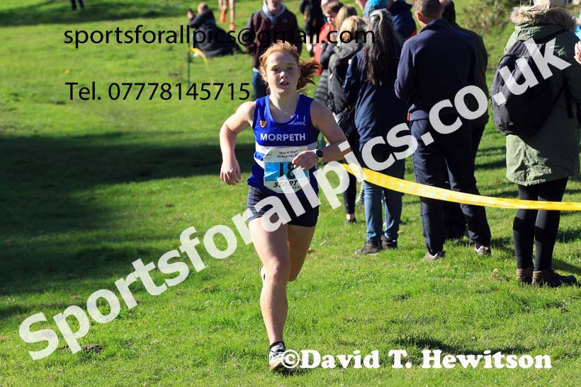 Girls under-15s, 2022 NECAA Cross Country Relays, Thornley Hall Farm, Peterlee, County Durham, October 15th. Photo: David T. Hewitson/Sports for All Pics
